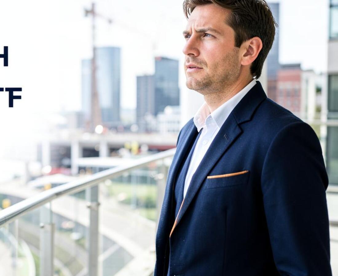 Professional kijkt uit over een veranderend stedelijk werklandschap